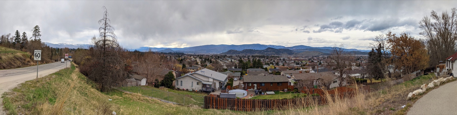 View across Kelowna and the Okanagan Valley from above Rutland